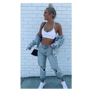 White Fox Hang In There Boyfriend Jeans